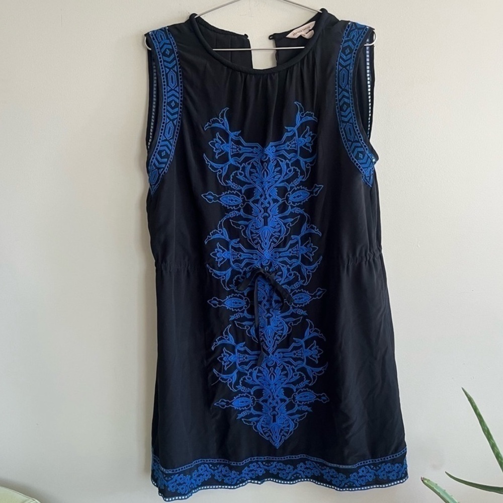 Rebecca Taylor Black and Blue Mini Dress